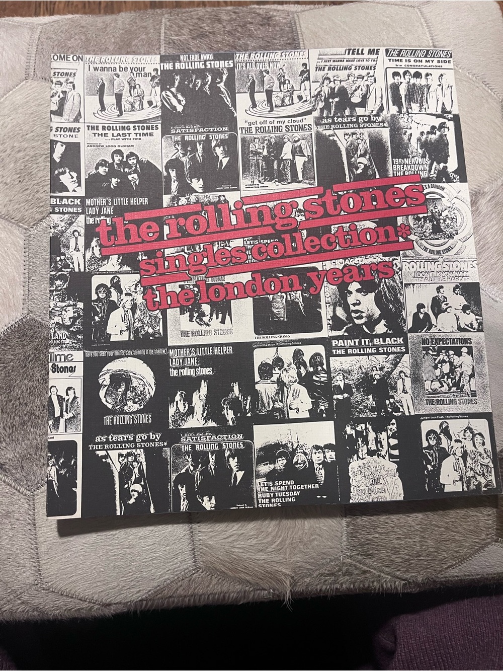 The Rolling Stones black-and-white collage cover book